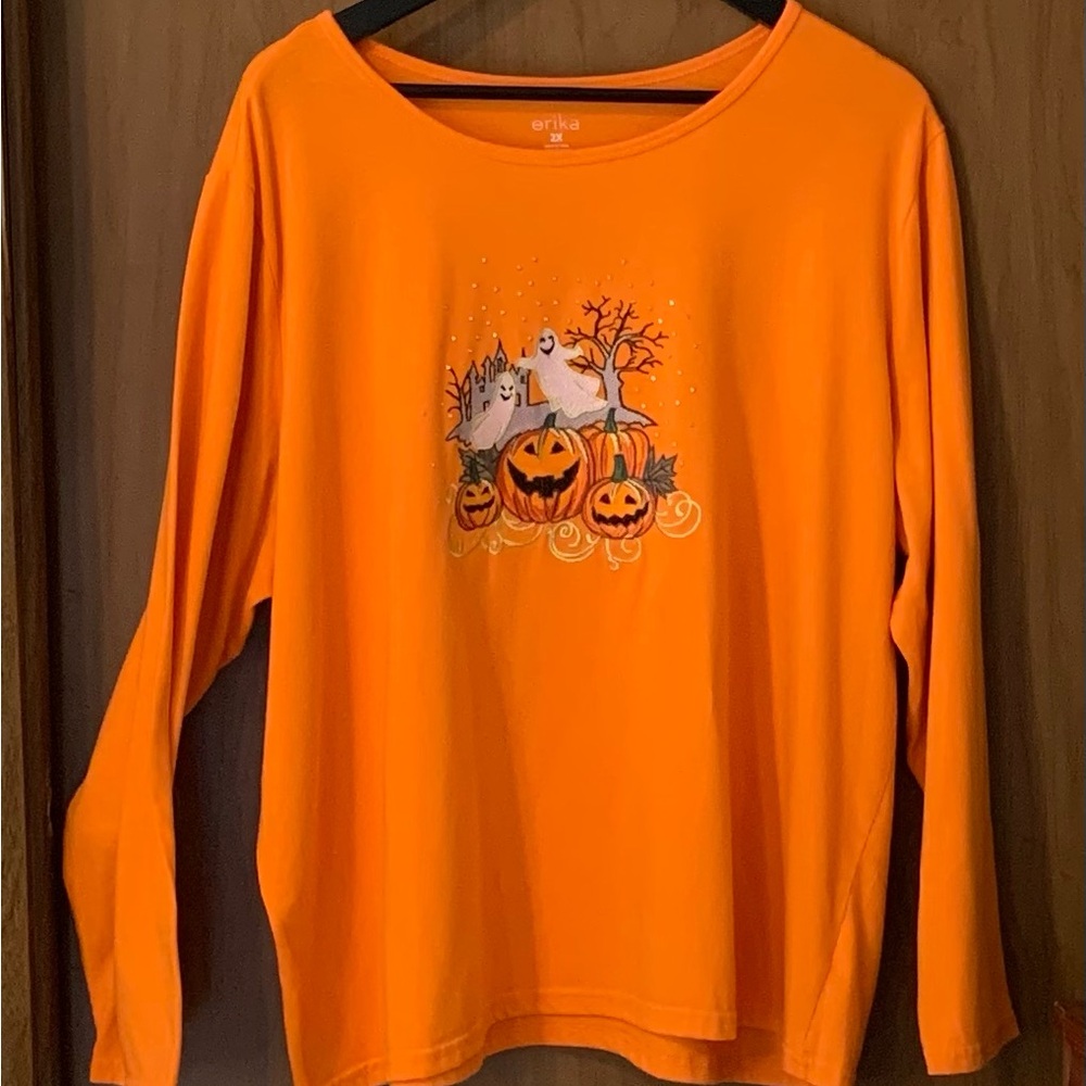 Erika Orange Halloween Long Sleeve Tee